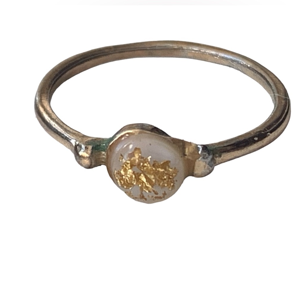 Gold Fleck Fashion Ring Woman’s Costume Jewelry Feminine Delicate Ring Jewelry